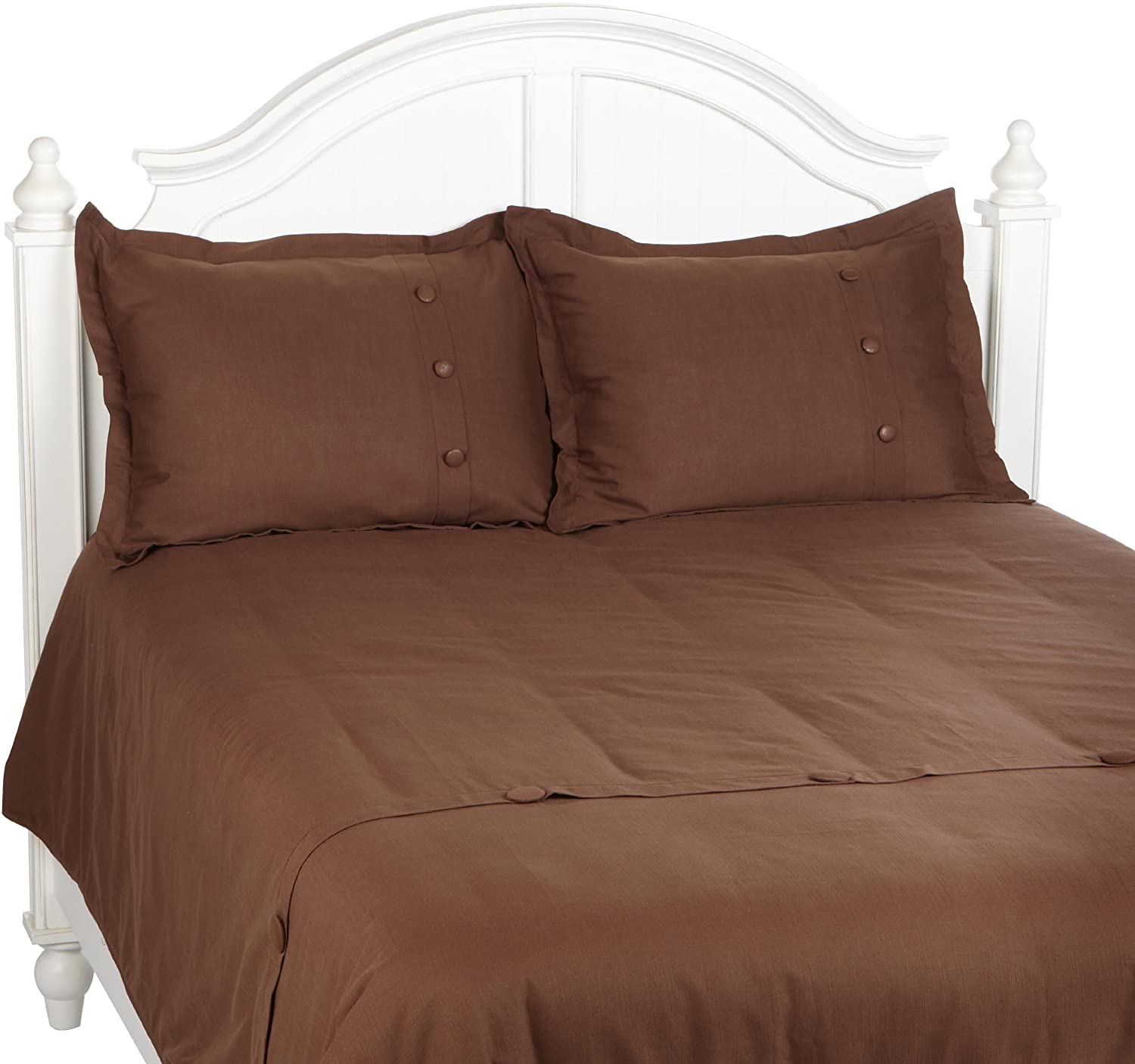 Price:$57.56 Home Modo Textured 100-Percent Slub Cotton King 3-Piece Duvet/Sham Set, Chocolate : Home & Kitchen