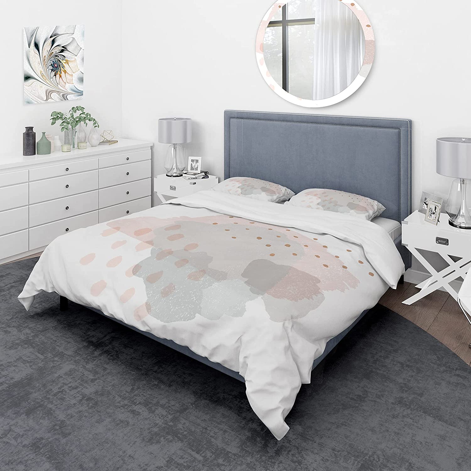 Price:$109.78 'Watercolor Minimal Blush II' Geometric Duvet Cover Set : Home & Kitchen