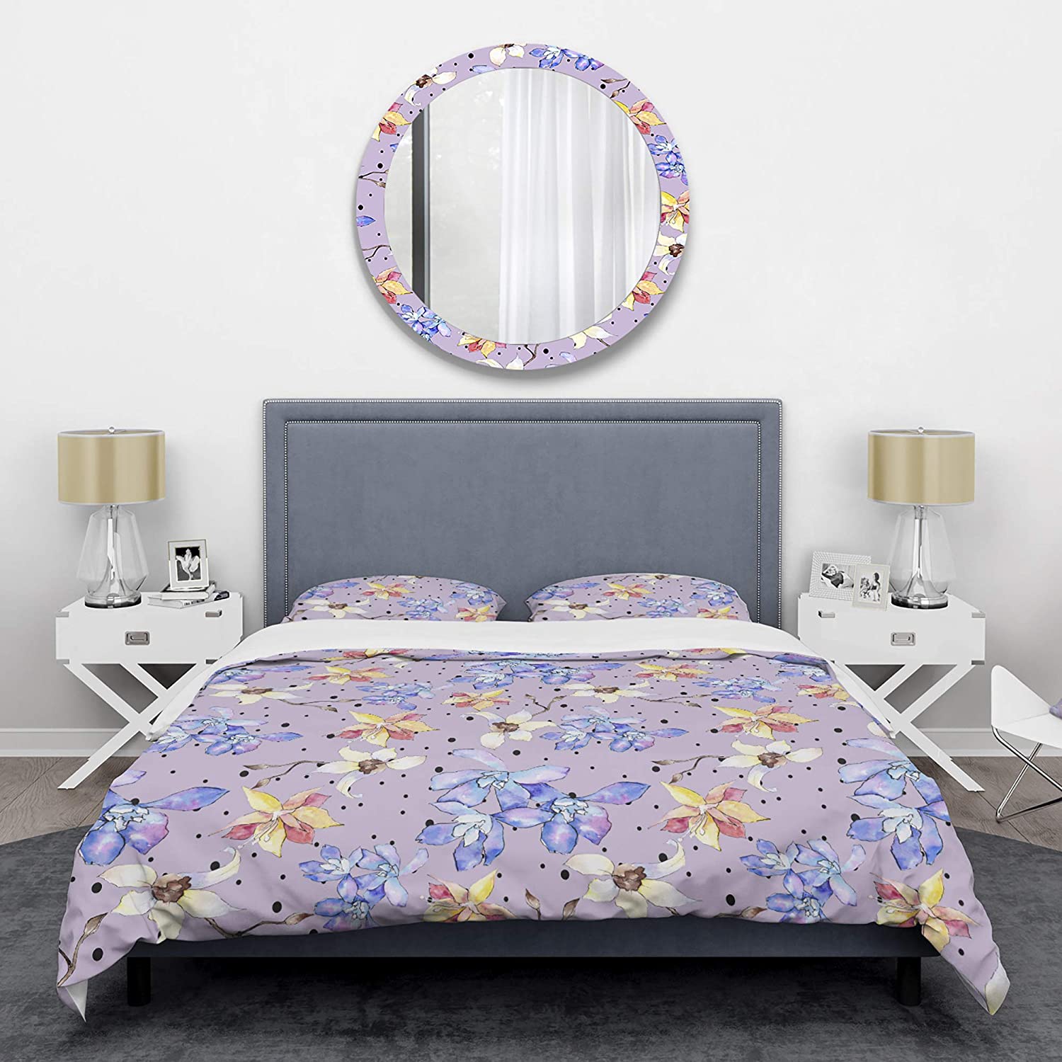 Botanical Retro V' Mid-Century Modern Duvet Cover Set : Home & Kitchen
