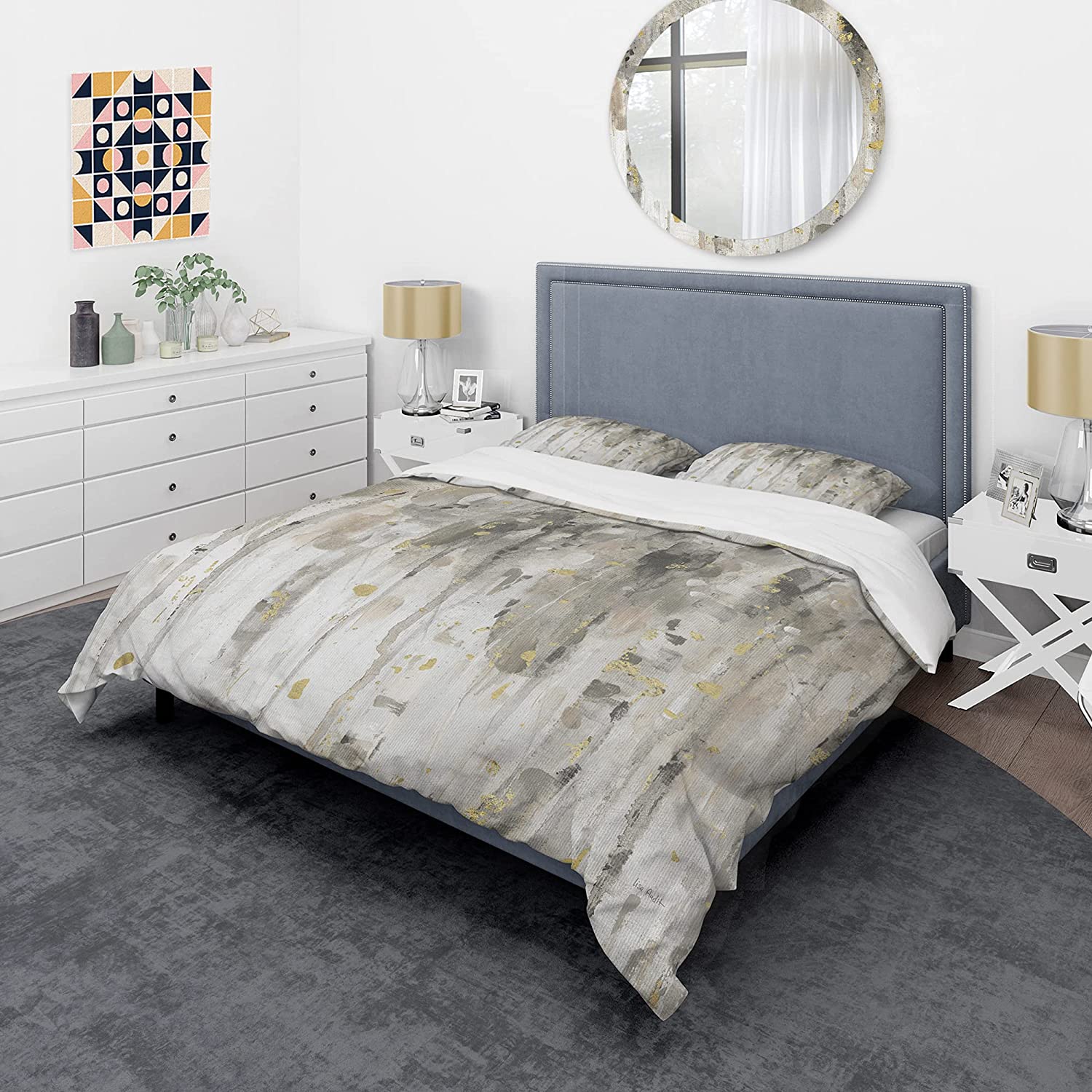 Price:$120.04 'The Modern Grey Forest IV' Glam Duvet Cover Set : Home & Kitchen