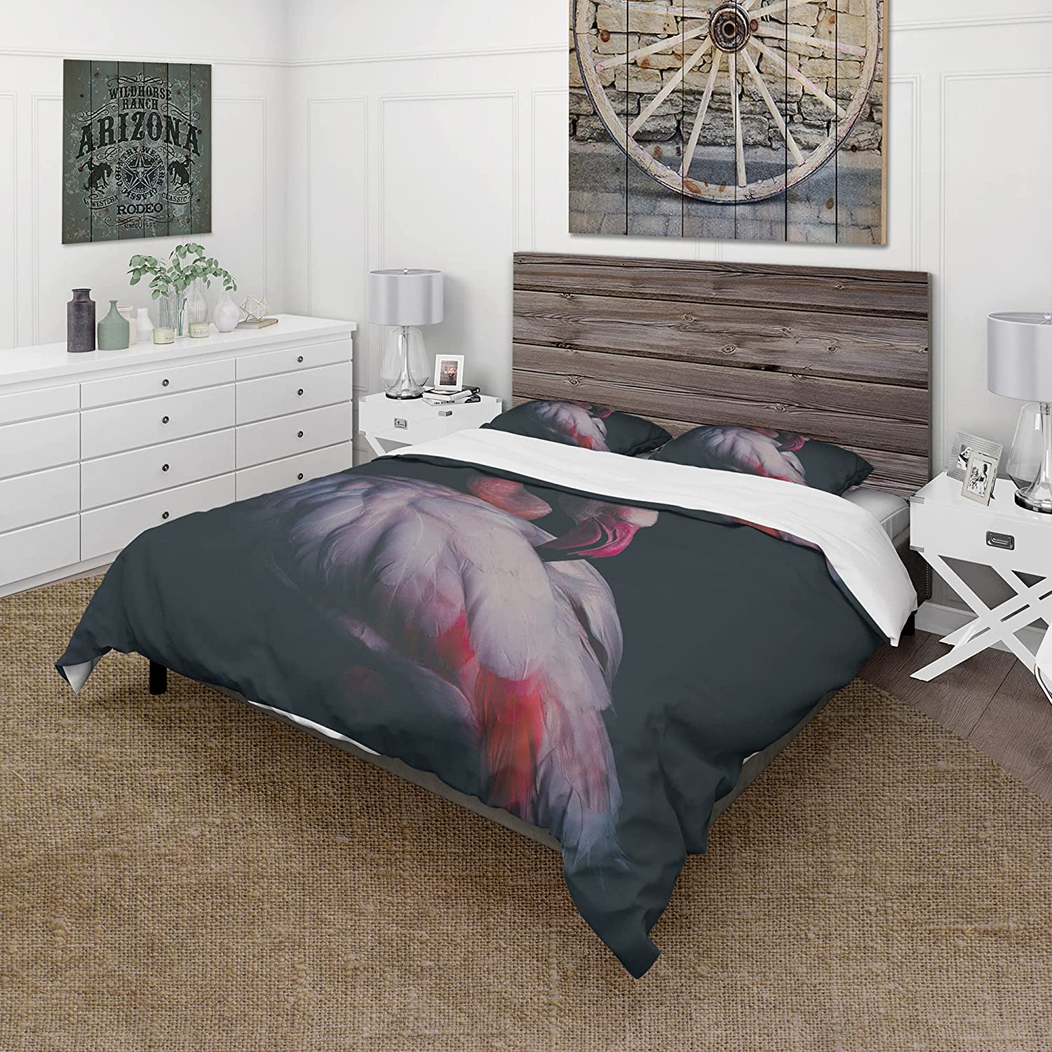 Price:$109.78 'Pink Flamingo' Contemporary Duvet Cover Set : Home & Kitchen