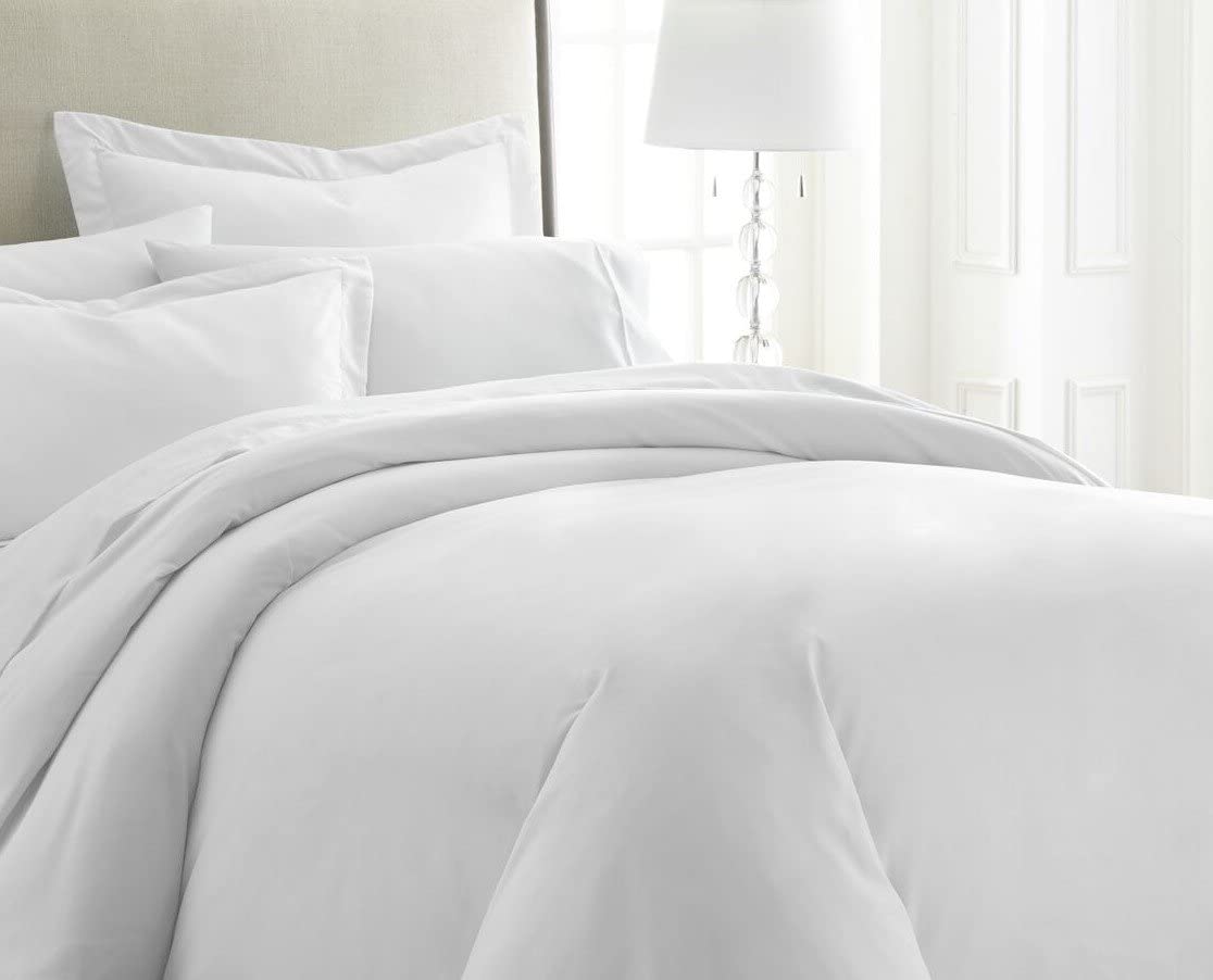 Price:$19.39 Home 3 Piece Home Collection Premium Luxury Double Brushed Duvet Cover Set, Twin, White : Home & Kitchen