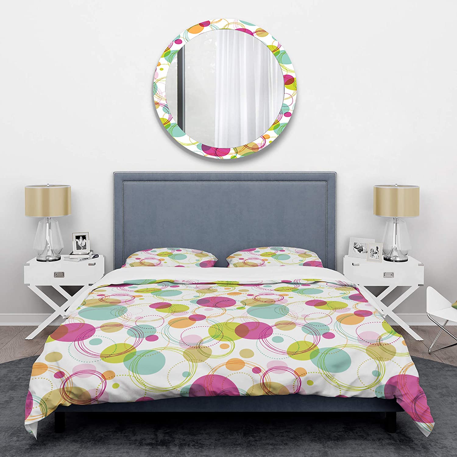 Price:$120.09 'Retro Circular Design II' Mid-Century Modern Duvet Cover Set : Home & Kitchen