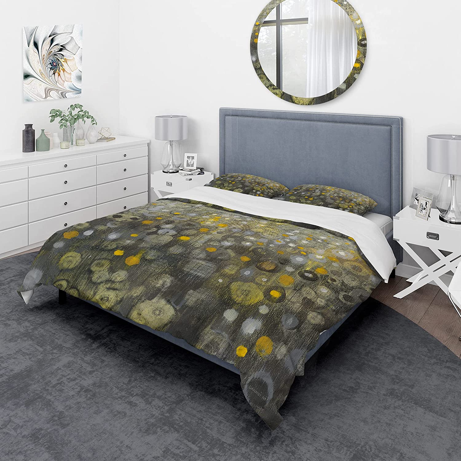 Price:$85.76 'Rain Abstract V' Geometric Duvet Cover Set : Home & Kitchen