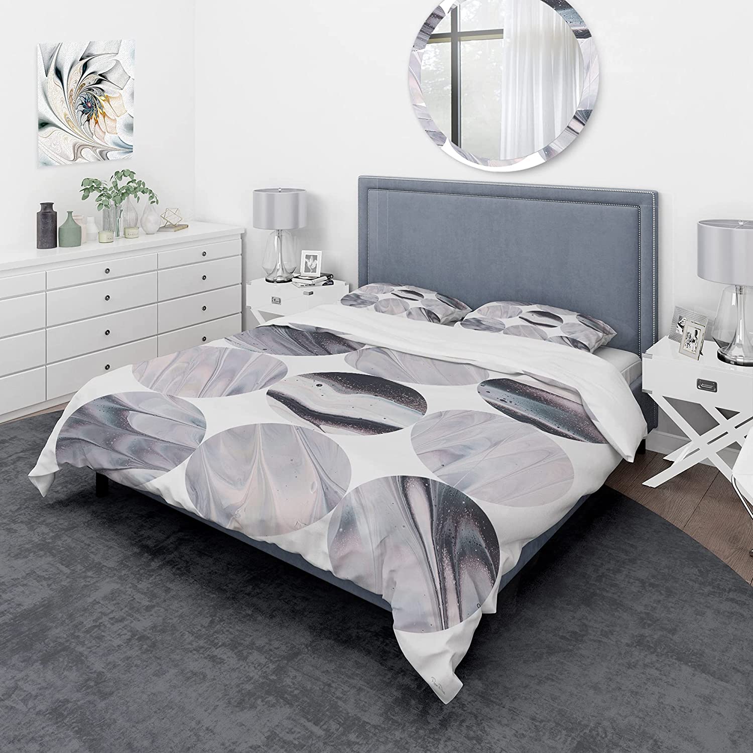 Price:$120.04 'Circle Marble III' Geometric Duvet Cover Set : Home & Kitchen