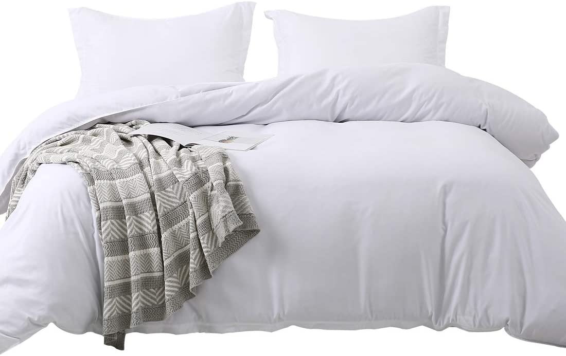 Price:$24.99 Duvet Cover Set 3 Piece White King Size ,Soft Bedding with Microfiber with Zipper Closure,Ultra Soft Solid Color Pattern Breathable : Home & Kitchen