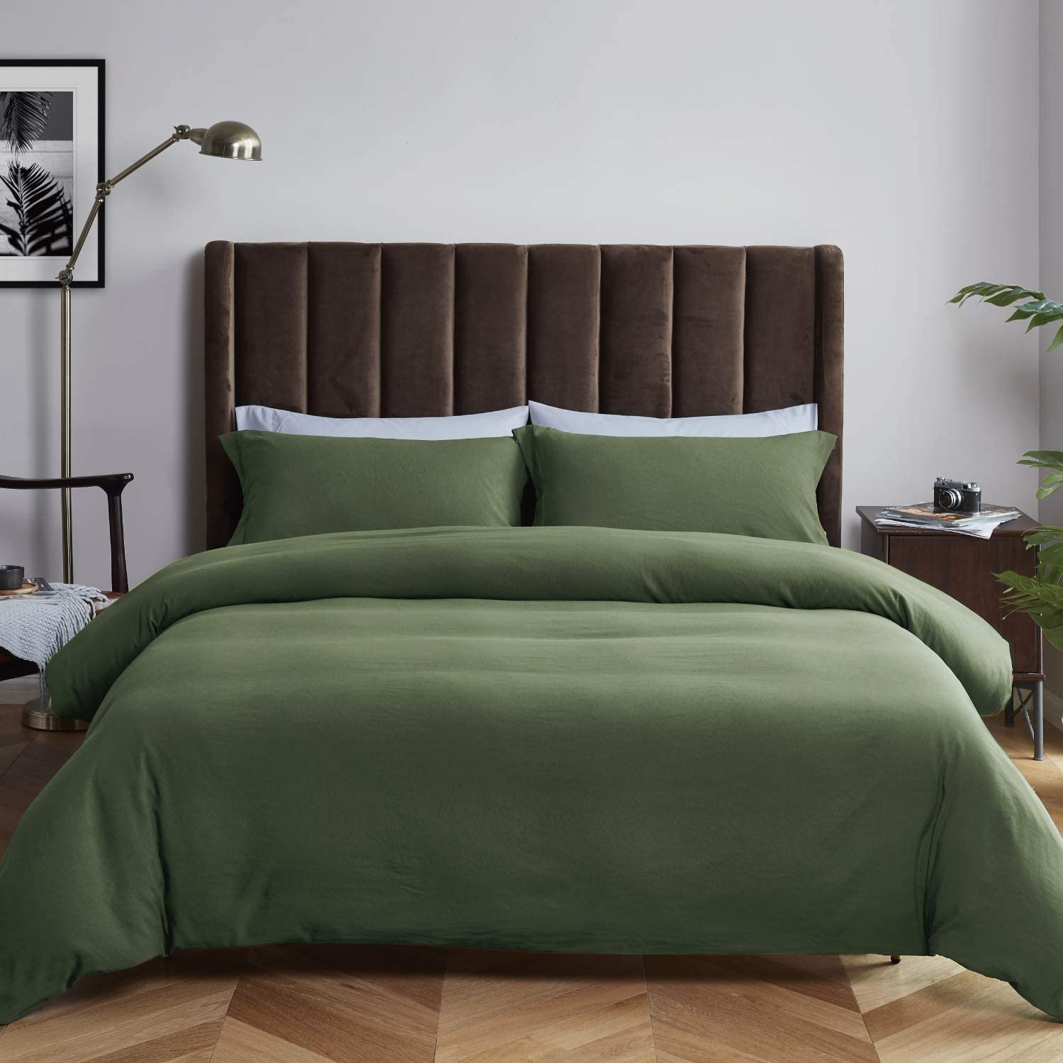 Price:$102.99 Green Oversized King Size Duvet Cover Set with 4 Corner Ties & Zipper Closure Protective Design Cotton 3 Pc Duvet Cover Sets( 1 Duvet Cover + 2 Pillow Shams) : Home & Kitchen