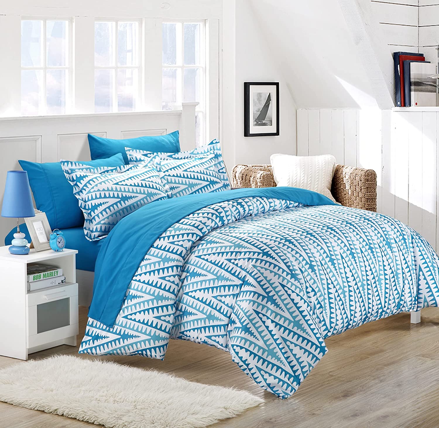 Price:$45.07 Home Selina 2-Piece Duvet Cover Set, Twin, Blue : Home & Kitchen