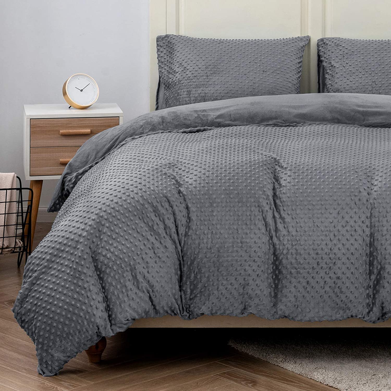 Price:$32.99 Duvet Cover Set Twin,3D textured 280GSM Heavyweight Velvet Comforter Set 2 Pieces, Super Soft Fluffy Bed Sets, Solid Color Boho Style 1 Duvet Cover 1 Shams, Dark Gray : Home & Kitchen