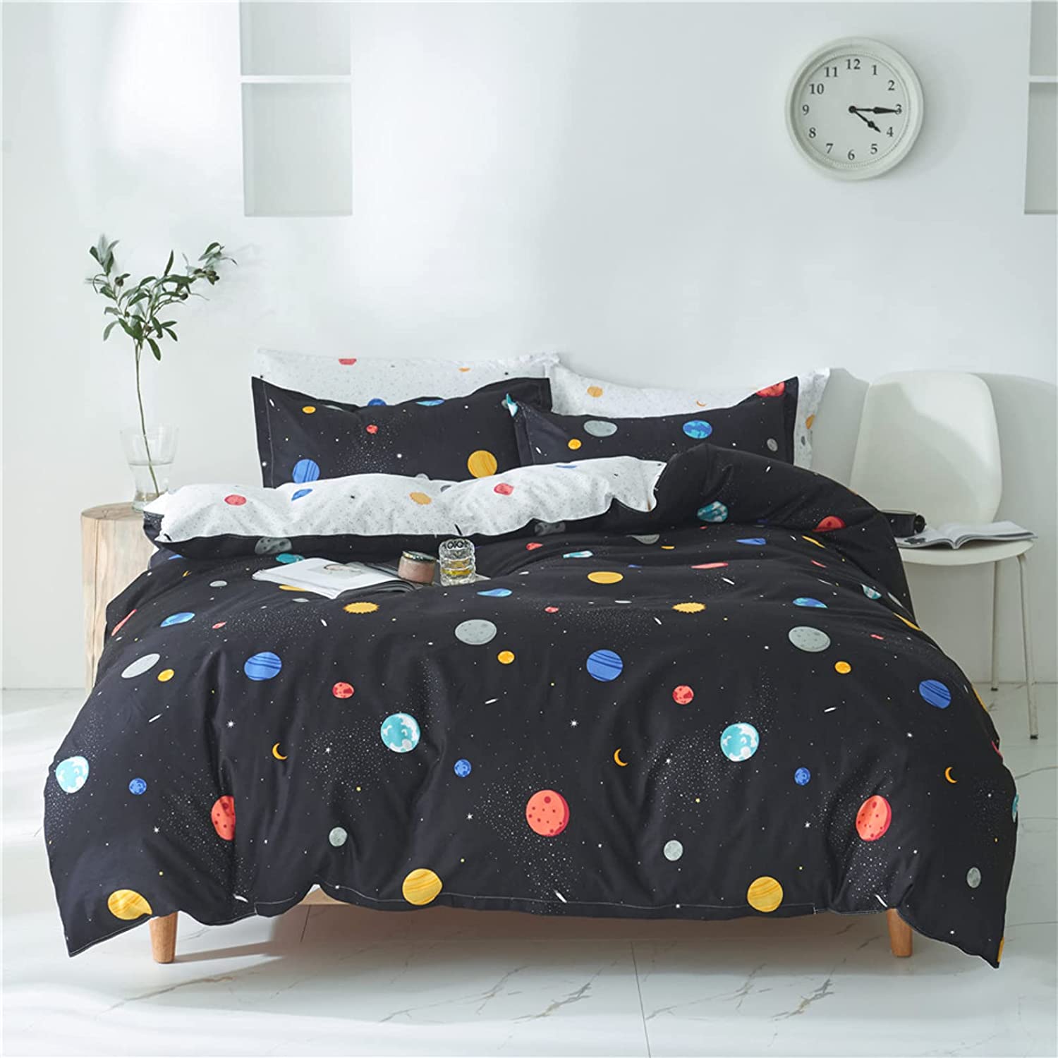 Price:$27.99 Double-Sided Design Duvet Cover Set Queen，Boys Interstellar Bedding Set Soft Microfiber with Invisible Zipper Closure 3-Piece Set: 1 Duvet Cover and 2 Pillowcases (Interstellar，Double Bed) : Home & Kitchen