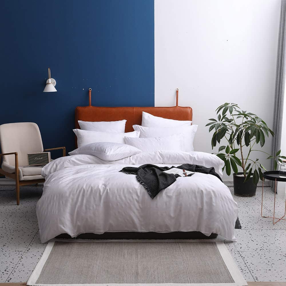 Price:$109.99 Seersucker Duvet Cover Set and Cotton Sateen Lace Sheet Set : Home & Kitchen