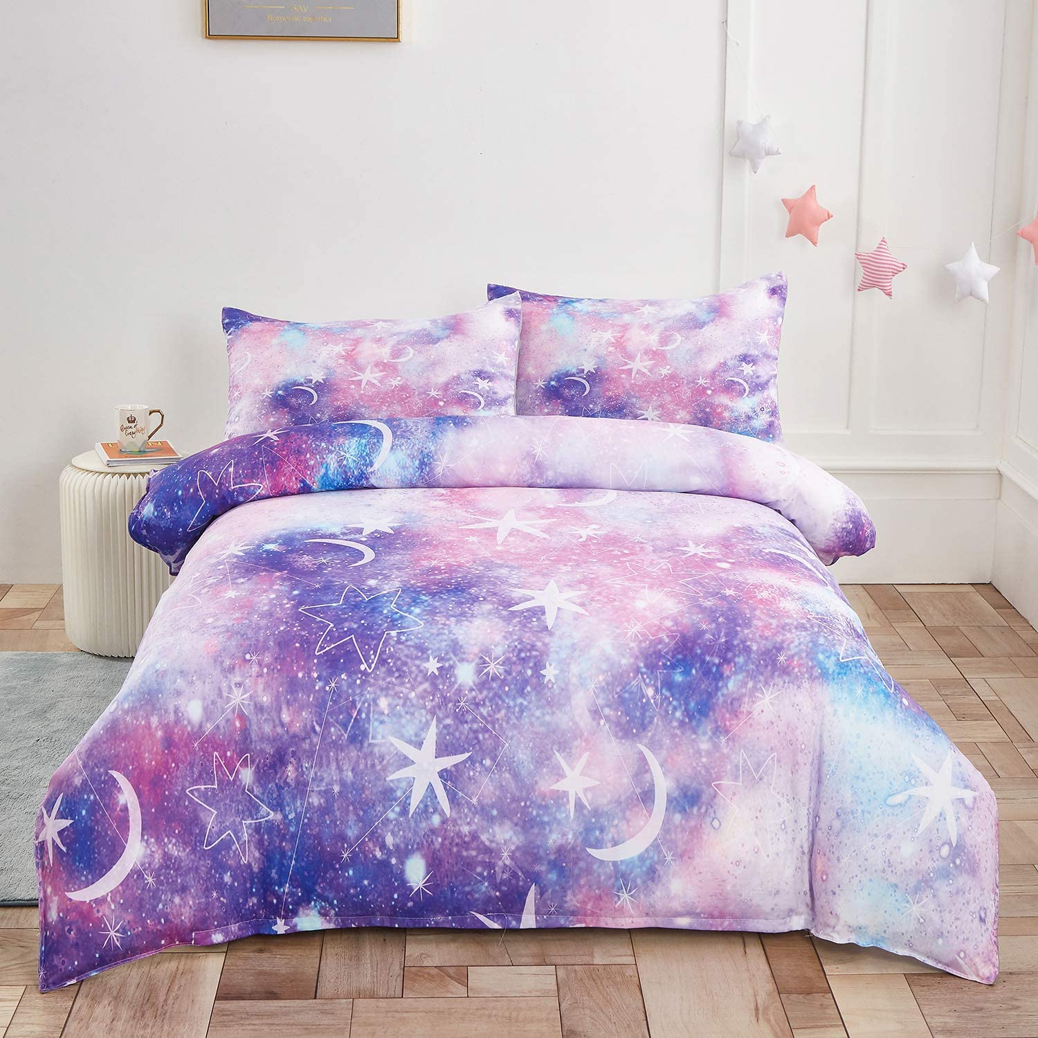 Price:$19.99 Bedding Cover Set 3 Pieces Duvet Cover Set with Rainbow Printings 1 Duvet Cover 2 Pillowcases Comforter Cover with 3D Modern Pattern Printing : Home & Kitchen