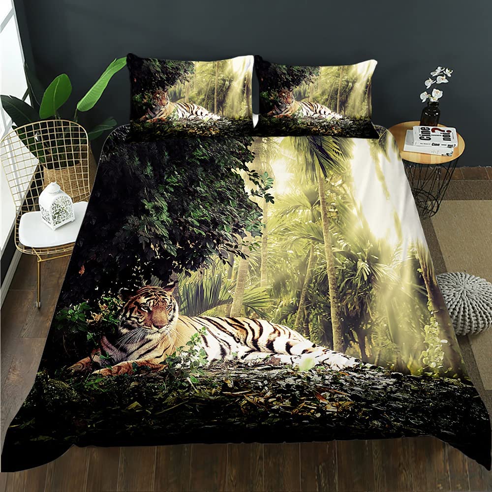 Price:$27.90 3D Printing Big cat Bedding Set Full Size Animal Print for Kids Boys Teens Duvet Cover Set 3 Pieces. (BFW45, Full 78"x90") : Home & Kitchen