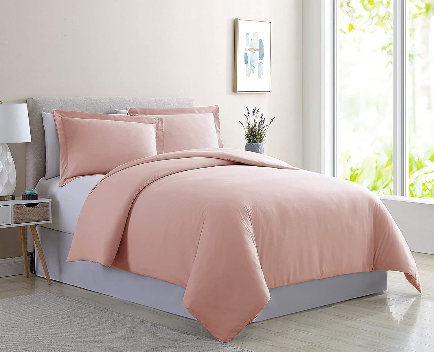 Price:$19.99 Ridge Ultra Soft Brushed Microfiber 3-Piece Solid Duvet Set, Queen, Blush : Home & Kitchen