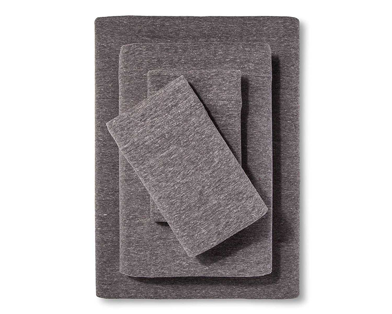 Price:$34.95 Twin Extra Long 100% Cotton Grey Knit Jersey Sheet Set - Soft and Comfy - by Crescent Bedding -Twin XL : Home & Kitchen
