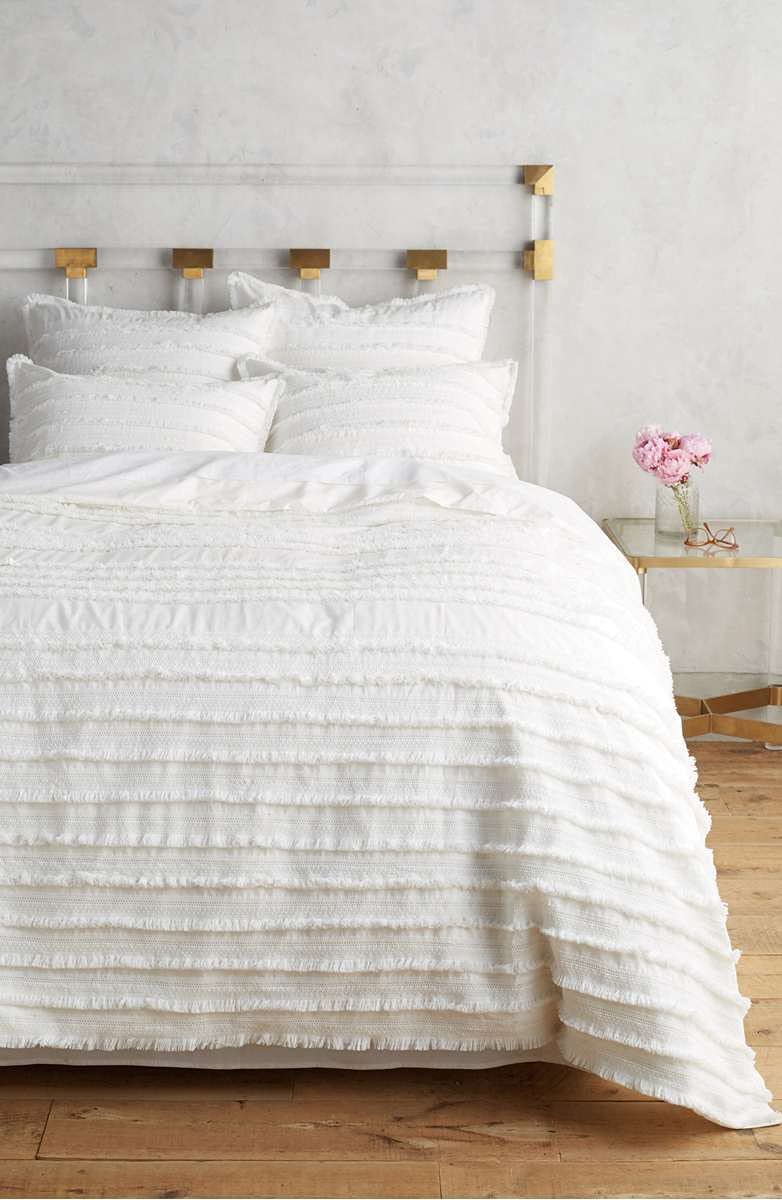 Price:$49.99 Crunch 3 Piece White Ruffle Duvet Cover-Twin Size-Zipper Closure-Pure Cotton Fringed Duvet Cover Bohemian Bedding Quilt Cover,Comforter Cover 3 PCs Complete Set (Twin 68x90 Inches) : Home & Kitchen