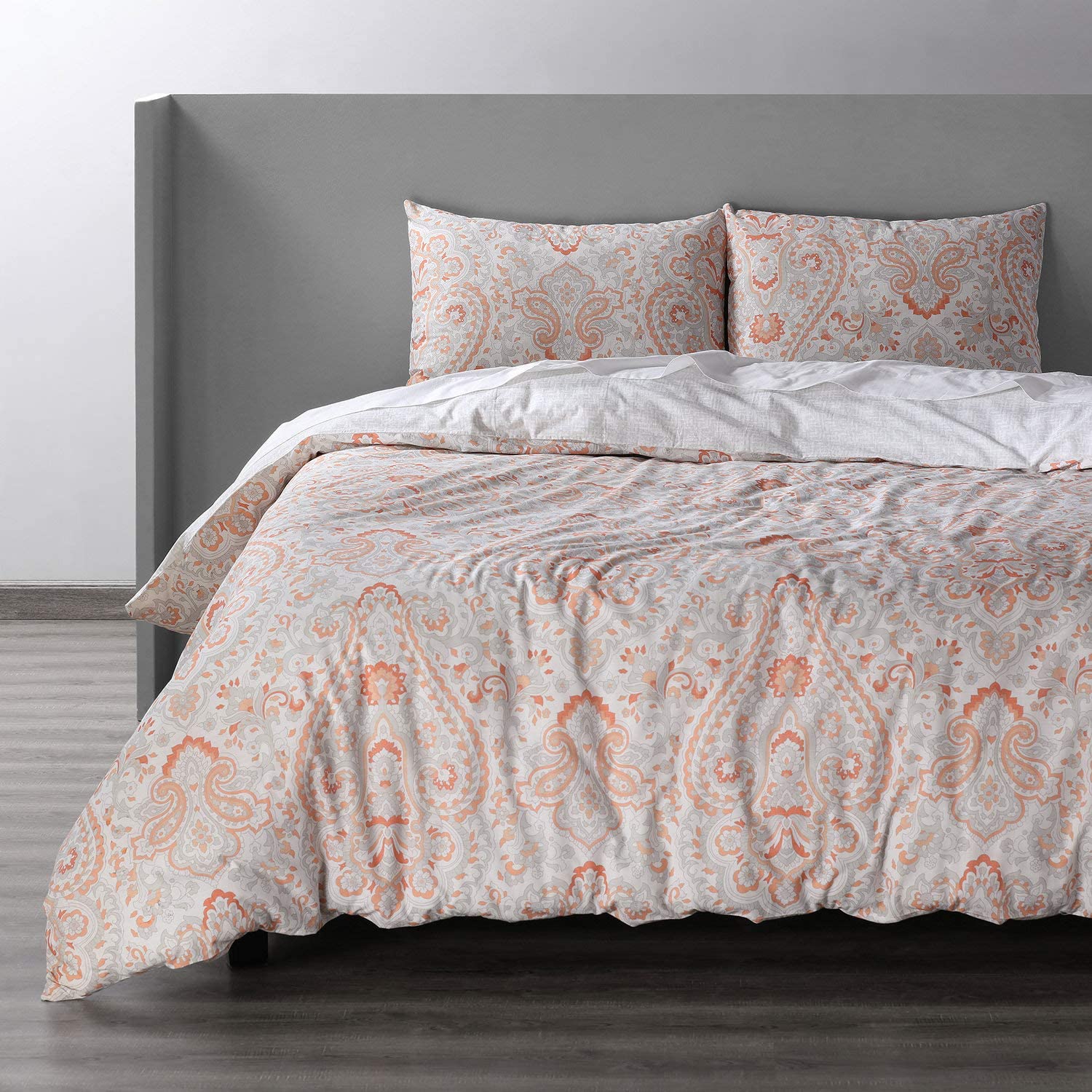 Price:$45.99 Fabrics Furnishings Grammercy Coral Cotton Double Slub Linen Weave Reversible Duvet Set, Queen : Home & Kitchen