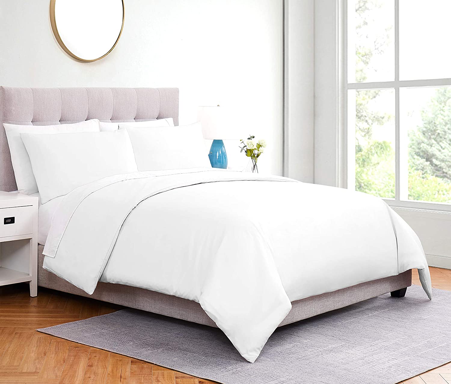Price:$23.09 Bedding Duvet Cover 3 Pieces Set - Super Soft Double Brushed Light-Weight Microfiber Comforter Cover with Zipper Closure and 2 Pillow Sham, White - Queen 90" X 90" : Everything Else