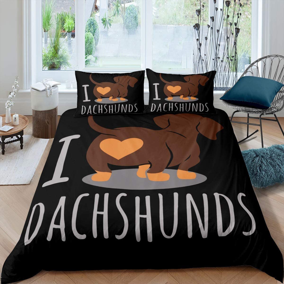 Price:$37.05 Dachshund Sausage Duvet Cover Cartoon Puppy Dog Bedding Set Kids Boys Toddler Weiner Dog Comforter Cover Cute Dachshund Dog Bedspread Cover Bedroom Collection 2Pcs Twin Size,Black : Home & Kitchen