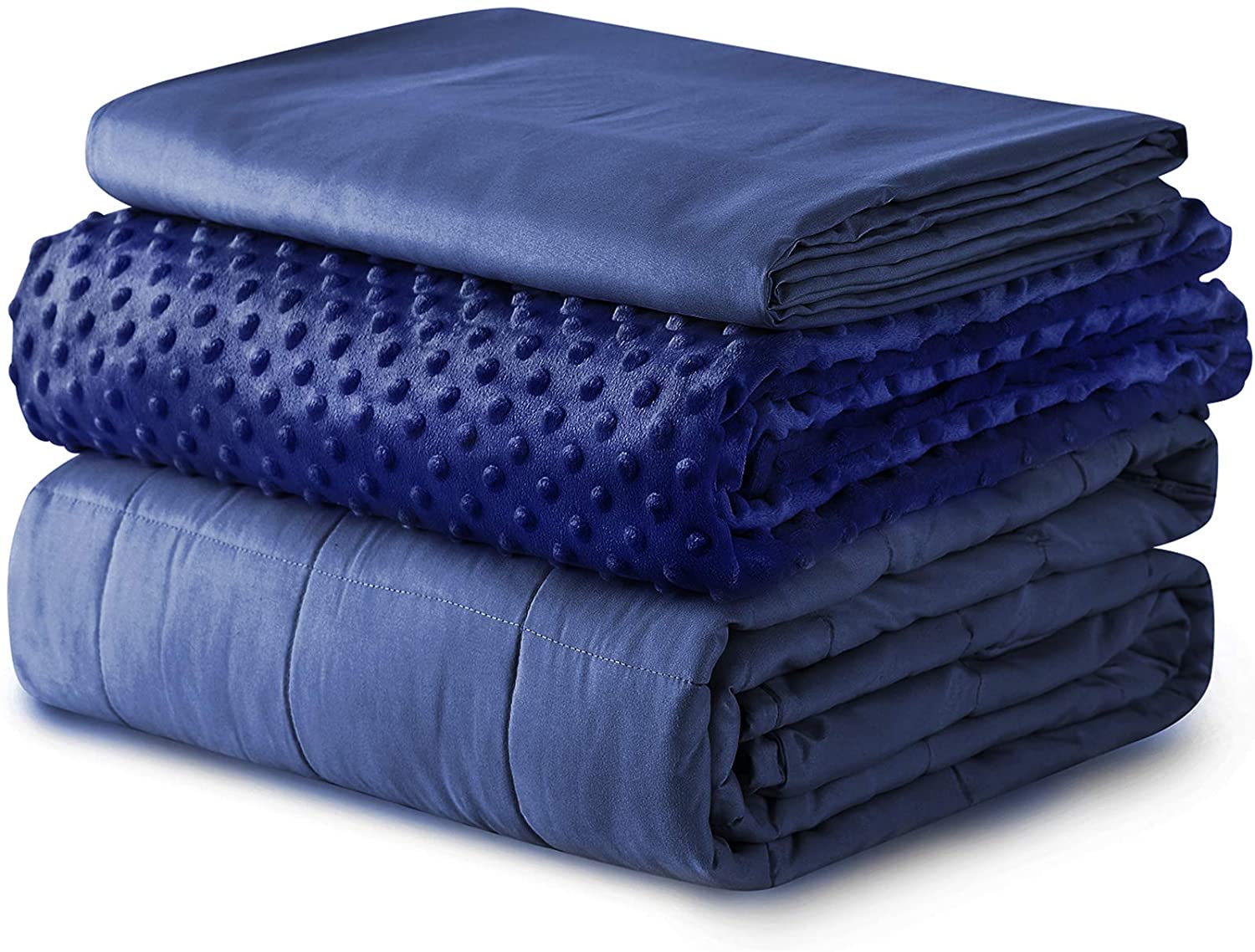 Price:$43.90 Kids Weighted Blanket and Duvet Covers — Hot and Cold Duvet Cover Set (3 Pieces) — (Navy, 36''x48'' 5lbs), Suit for One Person(~40lb) Use on Twin Bed : Home & Kitchen
