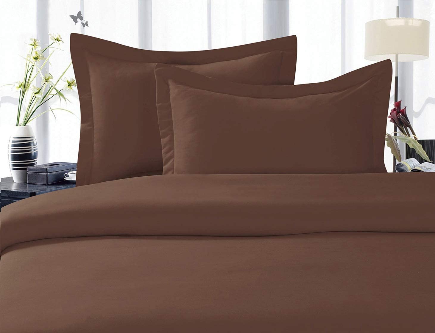 Price:$22.99 Linen Best, Softest, Coziest Duvet Cover Ever! 1500 Thread Count Egyptian Quality Luxury Super Soft Wrinkle Free 2-Piece Duvet Cover Set , Twin/Twin XL, Chocolate Brown : Home & Kitchen