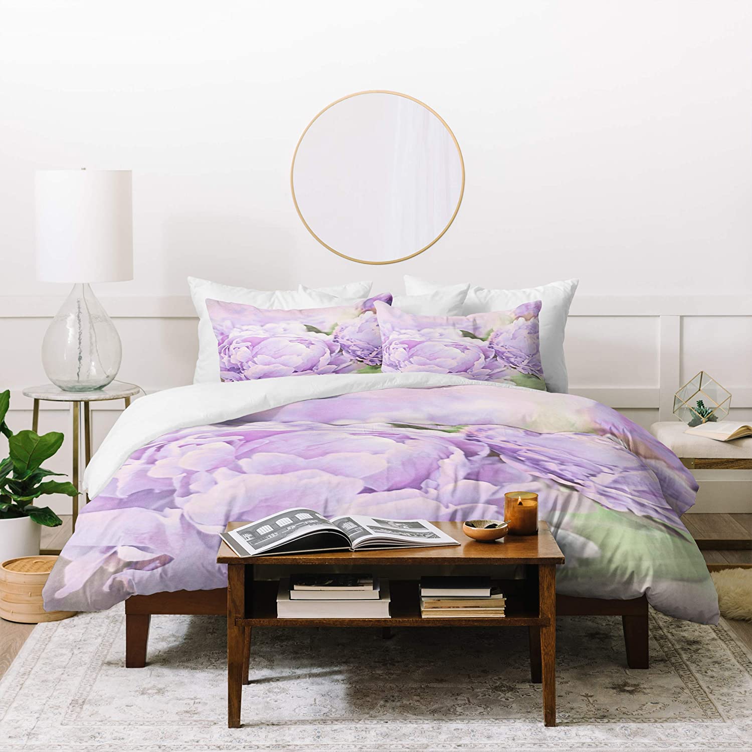 Price:$177.24 Designs Lisa Argyropoulos Lavender Peonies Duvet Set with Two Pillow Shams, Queen/Full, Purple : Home & Kitchen