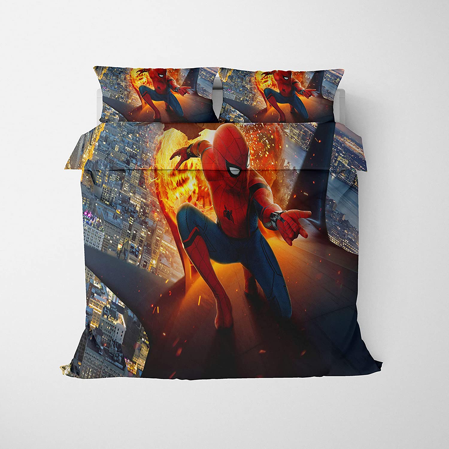 Price:$38.99 Spider-Man Jump Duvet Cover Set - 3 Piece Bedding Sets 3D Printed for Kids Boys Girls Comforter Cover,1 Duvet Cover + 2 Pillowcases : Home & Kitchen