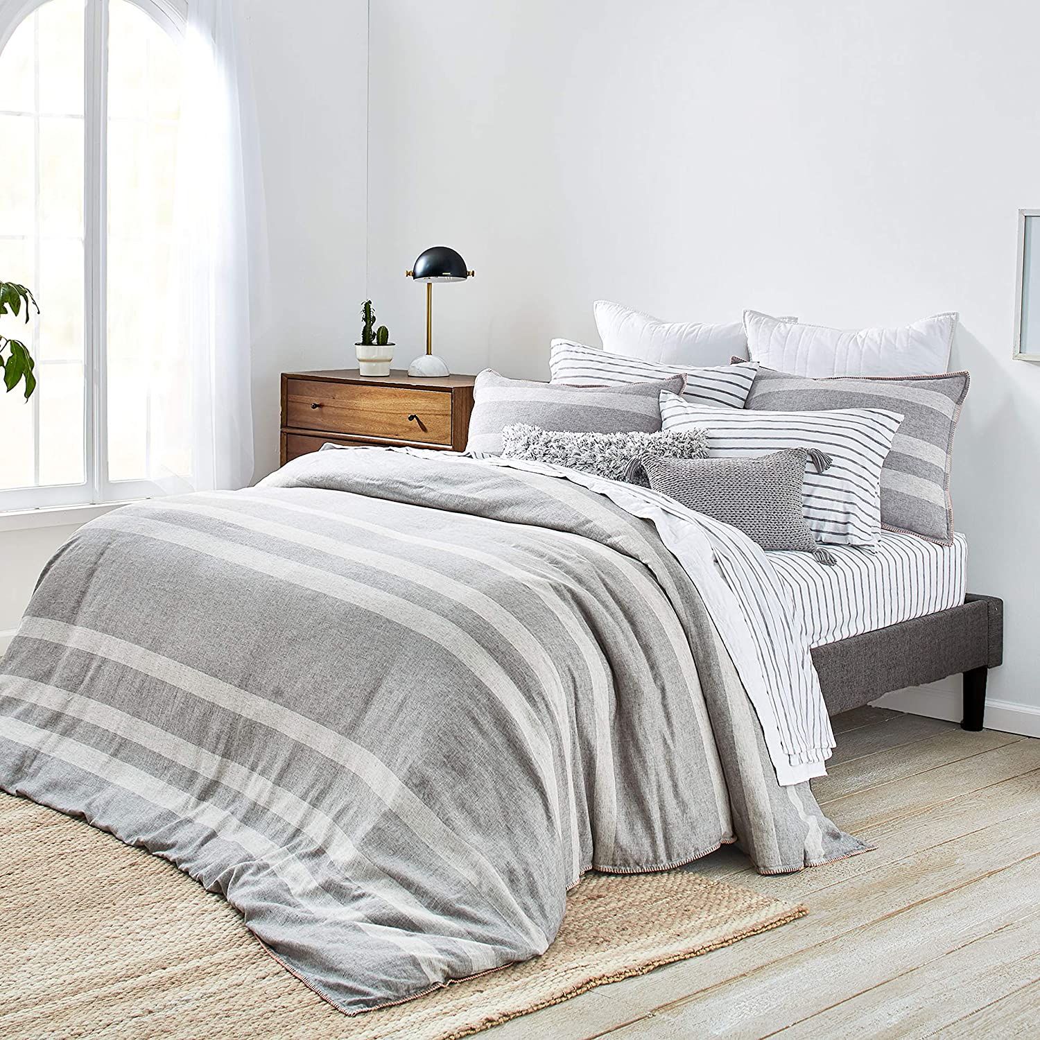 Price:$119.90 Home Carmel Duvet Set, Twin, Light Charcoal : Home & Kitchen