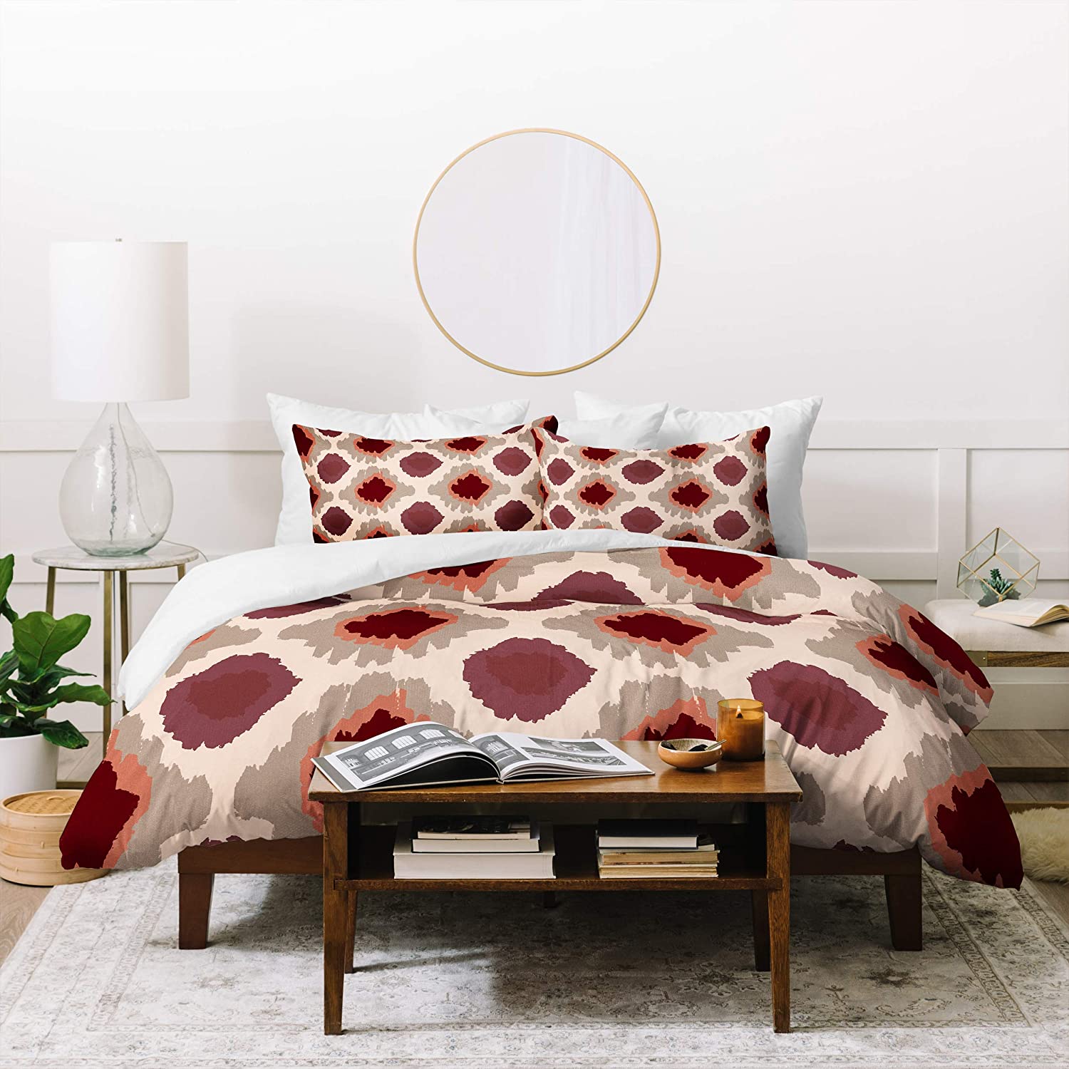 Price:$203.42 Designs Allyson Johnson Bohemian Marsala Ikat Duvet Set with Two Pillow Shams, King, Neutral : Home & Kitchen