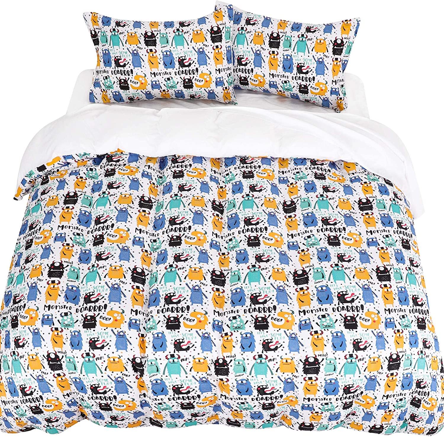 Price:$28.99 Kids Duvet Cover Set 5 Piece Bedding Set Soft Fade & Wrink Dinosaur Print with 2 Pillowcases Fitted Sheet Flat Sheet Full : Home & Kitchen