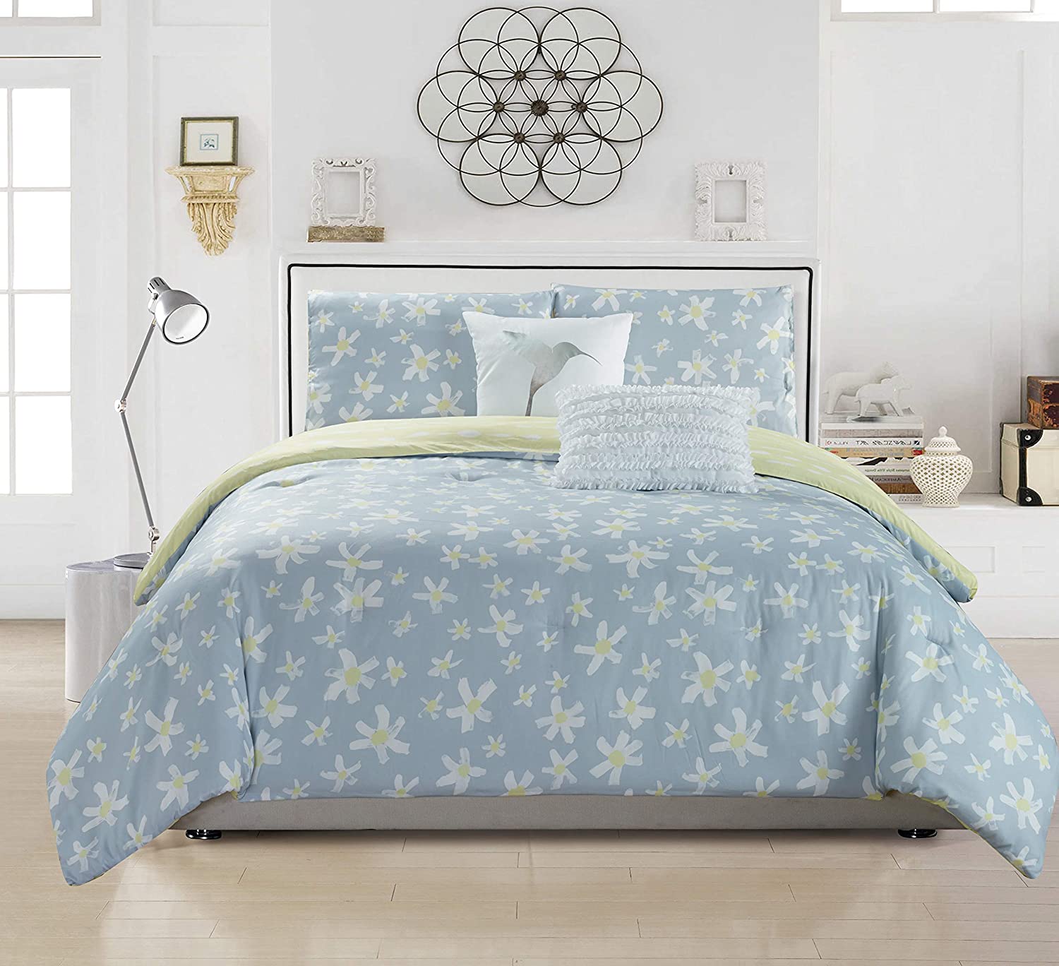 Price:$23.99 Zophiel Hotel Quality Luxury Comforter Duvet Insert Cover Hypoallergenic | 3 Piece Set | Floral Collection, | Fits Full & Queen Size |, Wax Yellow : Home & Kitchen