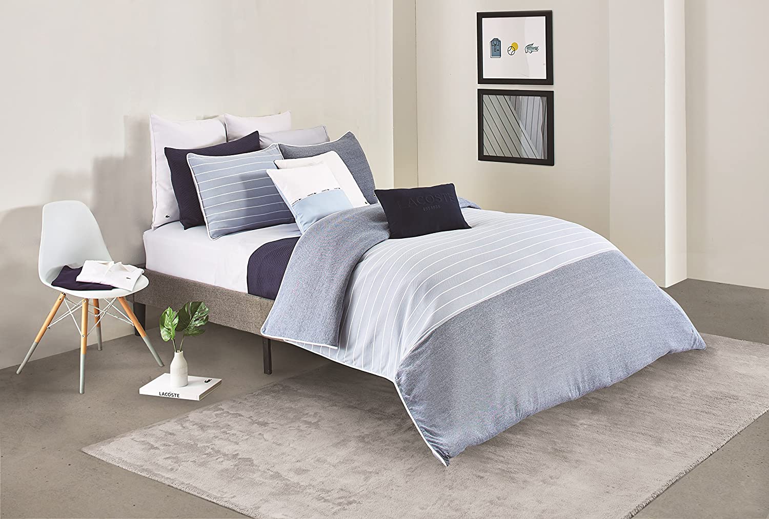 Price:$249.99 L.12.12 Duvet Set, King, Blue Stripe : Everything Else