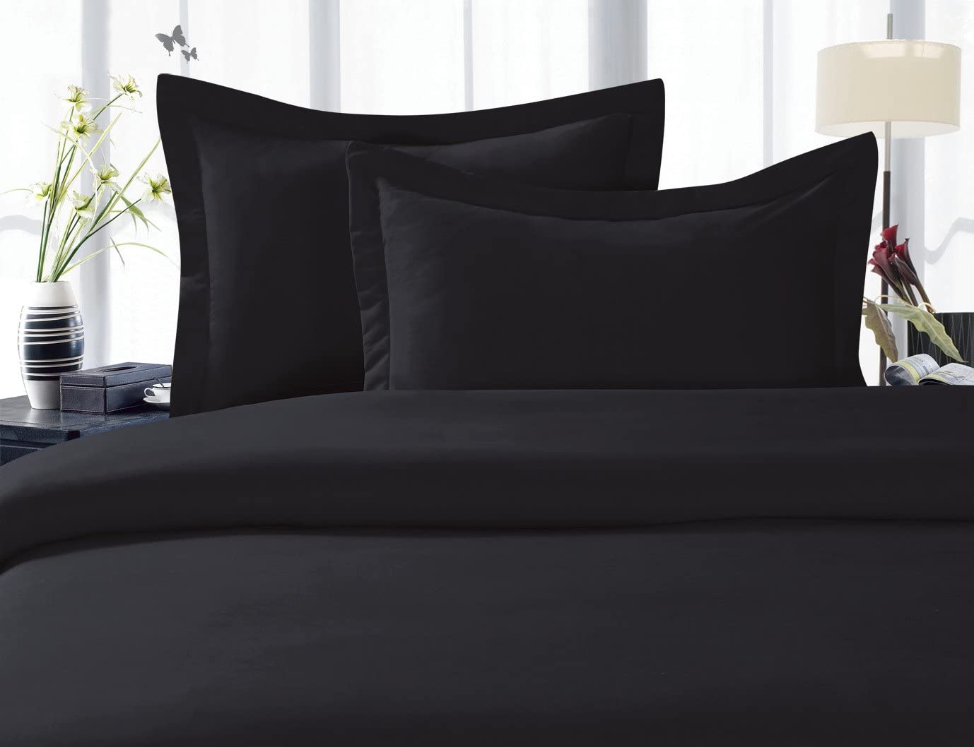 Price:$22.99 Linen Best, Softest, Coziest Duvet Cover Ever! 1500 Thread Count Egyptian Quality Luxury Super Soft Wrinkle Free 2-Piece Duvet Cover Set , Twin/Twin XL, Black : Home & Kitchen