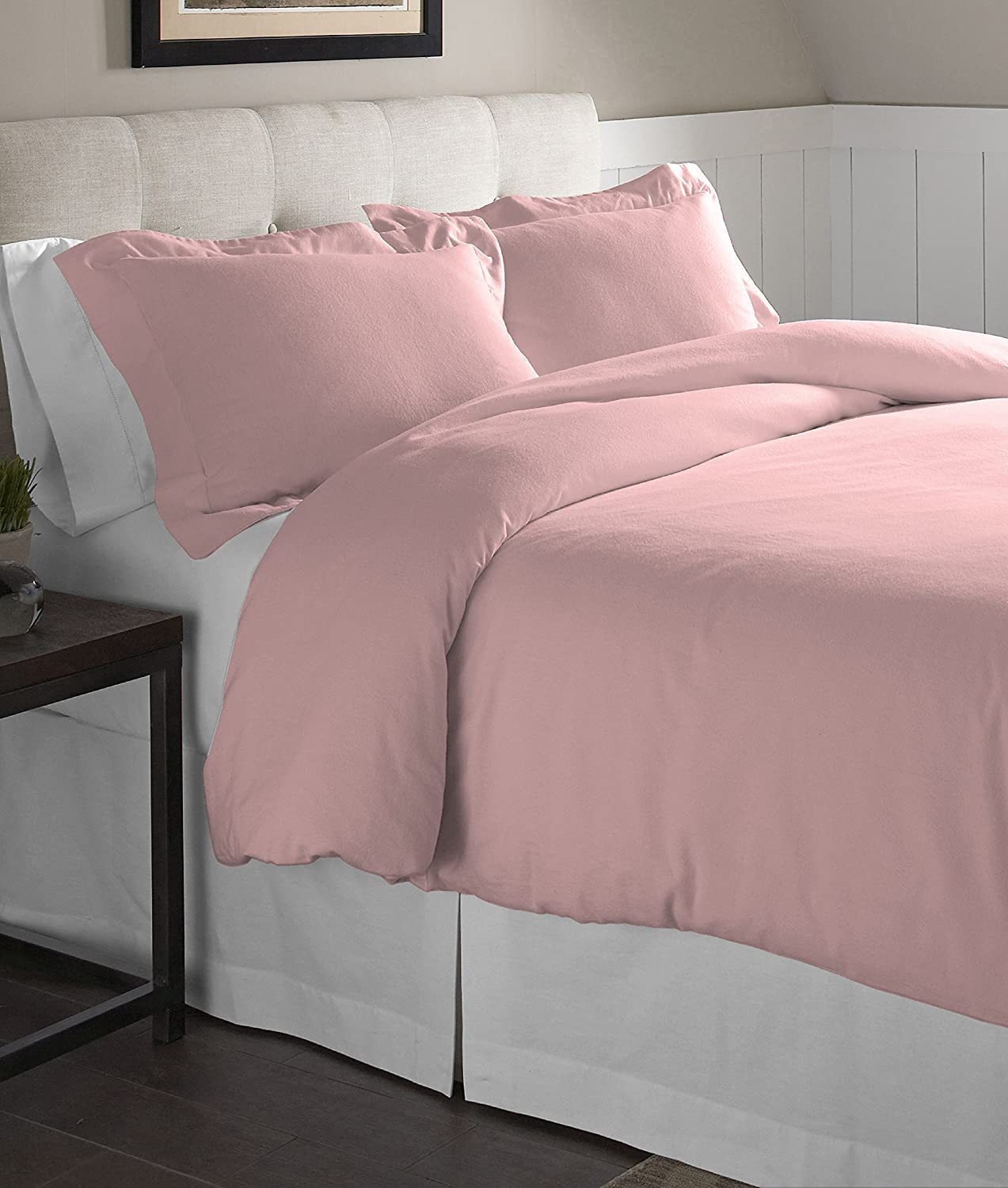 Price:$55.49 Flannel Oversized Duvet Set, Full/Queen, Rose Quartz : Home & Kitchen