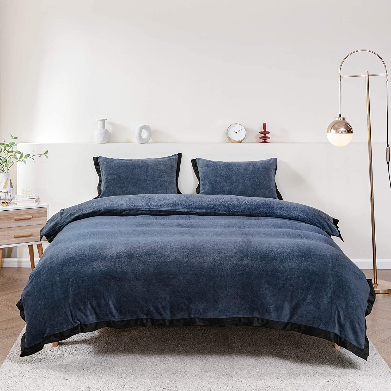 Price:$48.99 Duvet Cover Set Twin, Plush 280GSM Heavyweight Velvet Comforter Set 2 Pieces, Super Soft Fluffy Bed Sets, Solid Color Boho Style 1 Duvet Cover 1 Shams, Niagara : Home & Kitchen