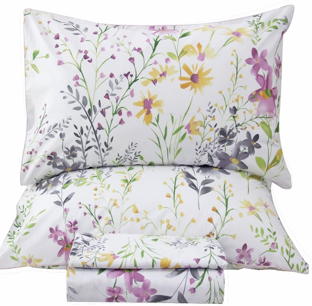 Price:$97.99 House Romantic Garden Floral Bed Sheet Set Queen Size-W : Home & Kitchen