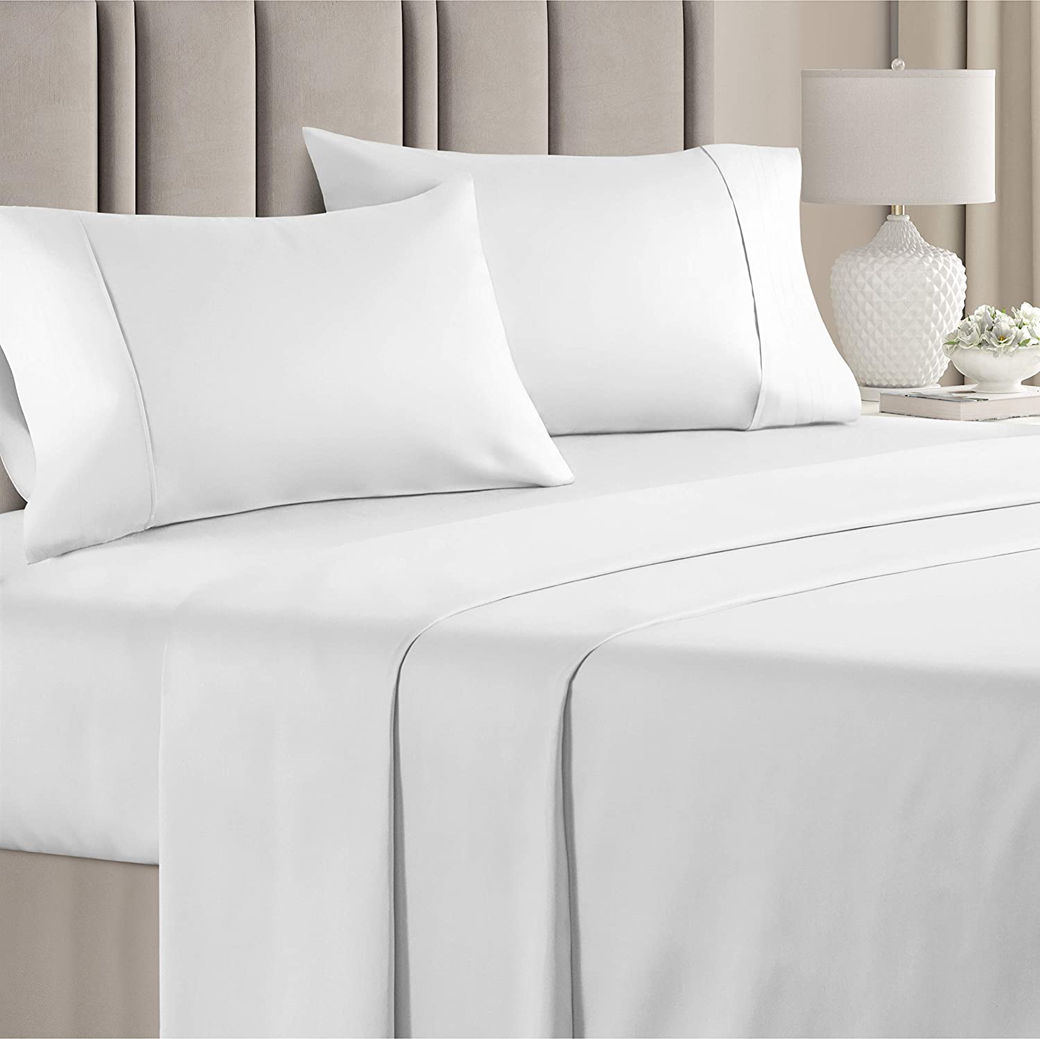 Price:$69.99 Thread Count Cotton - Softer Than Egyptian Cotton - Queen Size Sheet Set - Highest Thread Count - All Cotton- Deep Pockets - Easy Fit - Queen Cotton Bedding - 100% Cotton Sheets - 4 Piece : Home & Kitchen