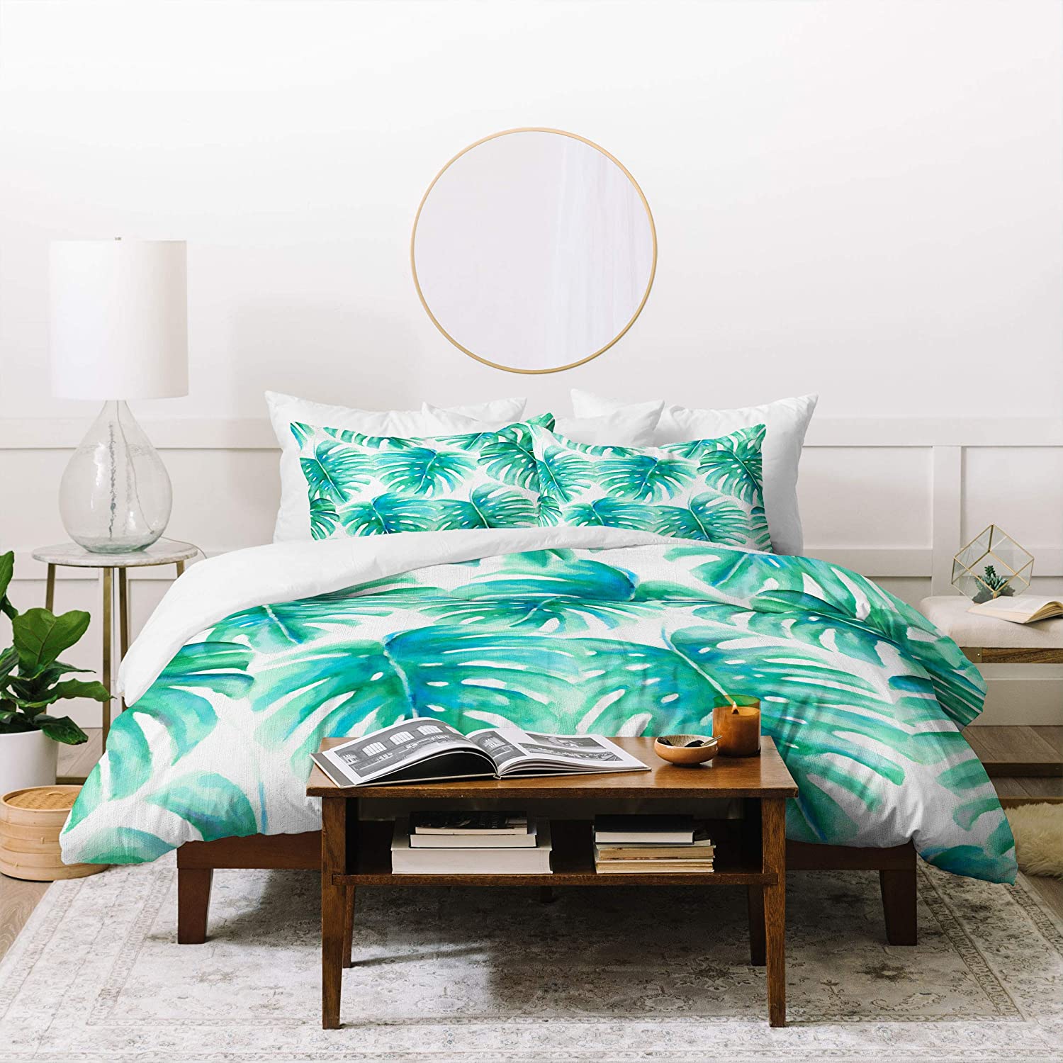 Price:$154.79 Designs Jacqueline Moldonado Paradise Palms Duvet Set with Two Pillow Shams, King, Green : Everything Else