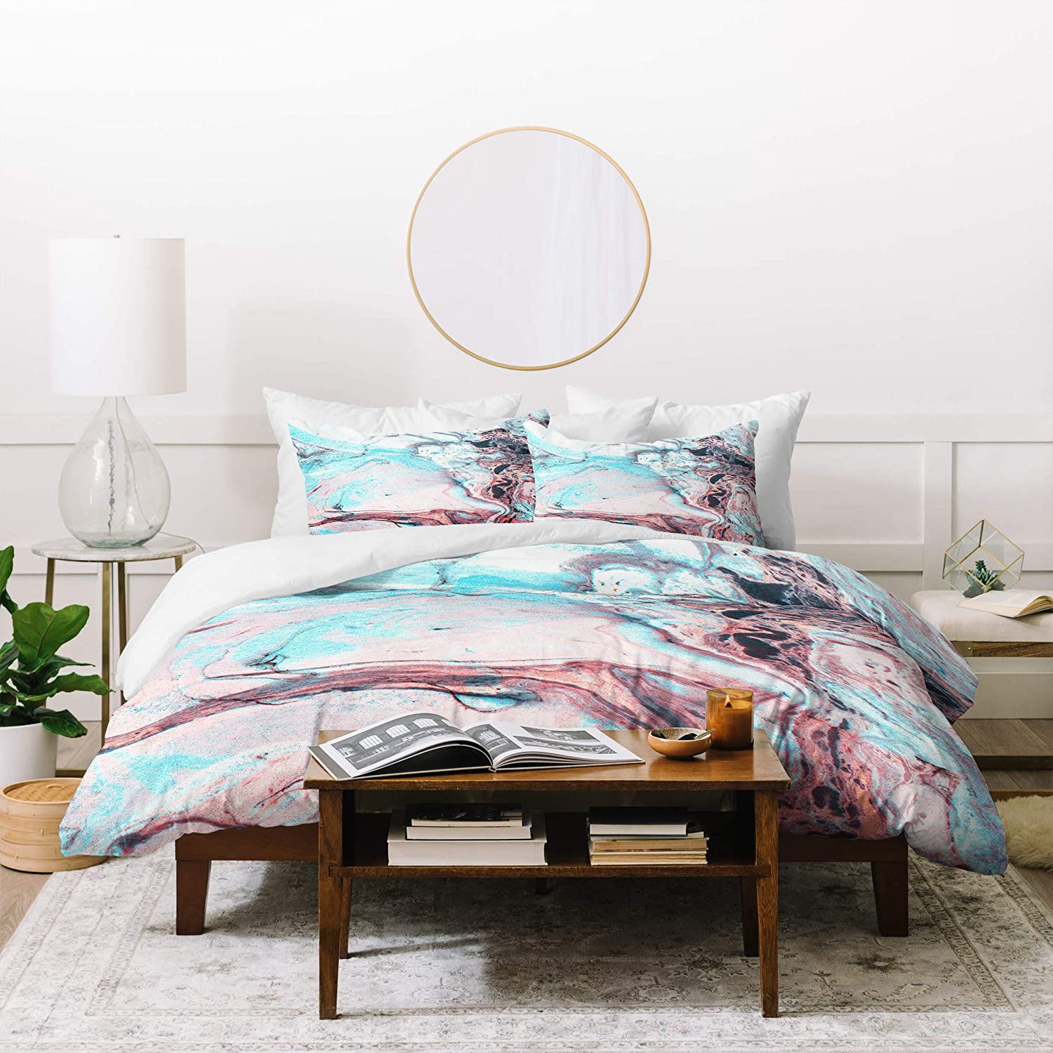 Price:$177.24 Designs Marta Barragan Camarasa Abstract Marbled Saturated Duvet Set with Two Pillow Shams, Queen/Full, Multi : Home & Kitchen