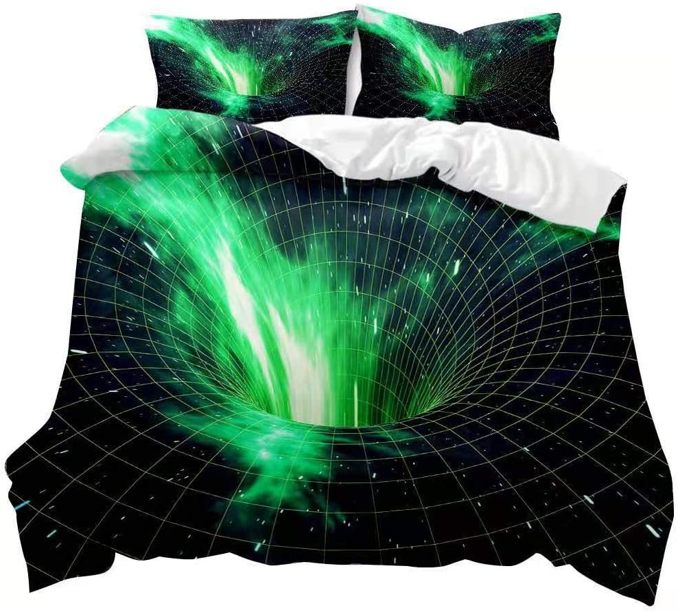 Price:$33.99 Exploration Theme Print Black Hole Bedding Set, Household Digital Printing,3Pcs Microfiber,Student Adult Duvet Cover and Pillowcase (Twin) : Home & Kitchen