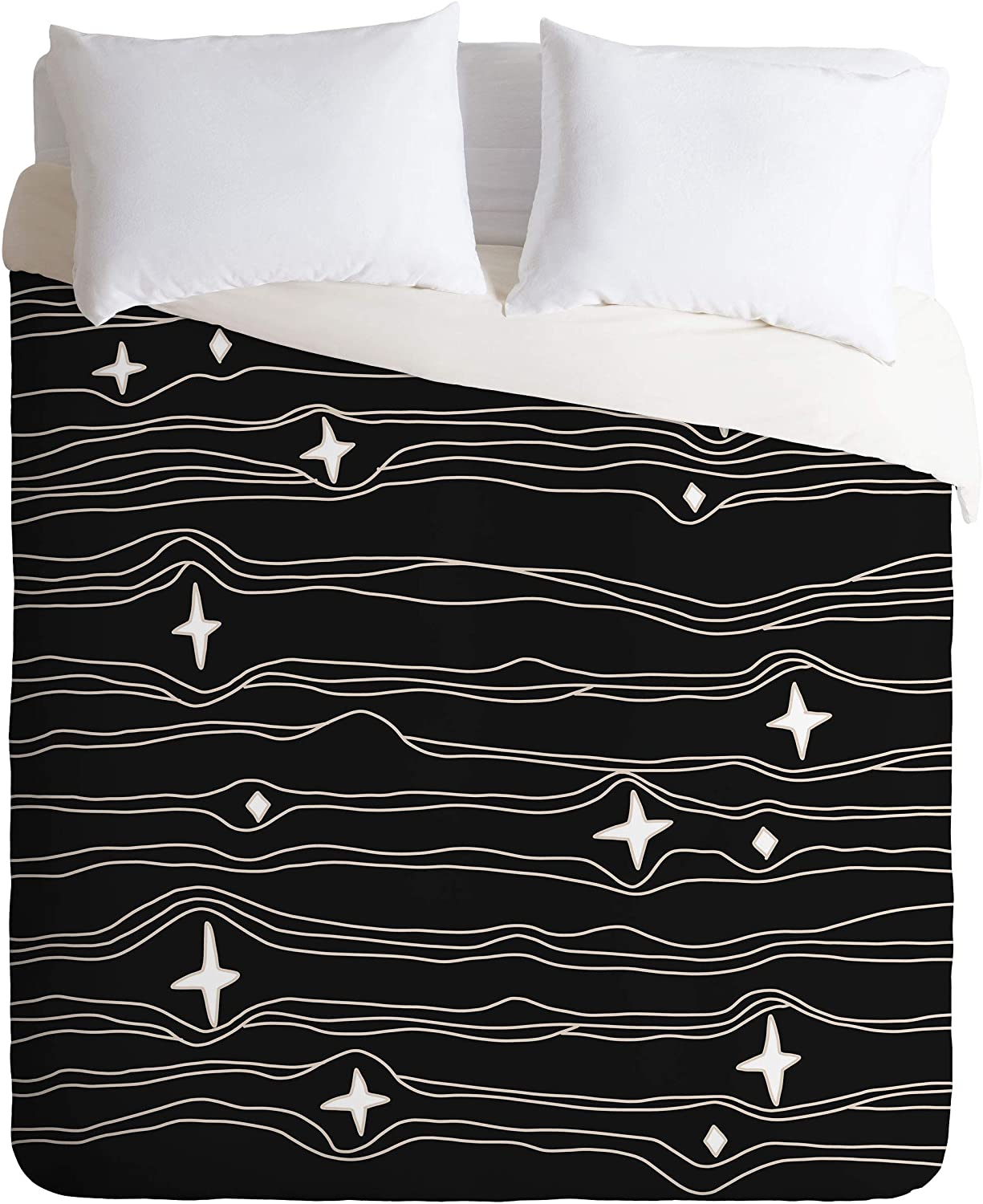 Price:$141.95 Urban Wild Studio Star Fabric Dark Palette Full/Queen Duvet Cover and 2 Pillow Shams Set, Multi : Home & Kitchen
