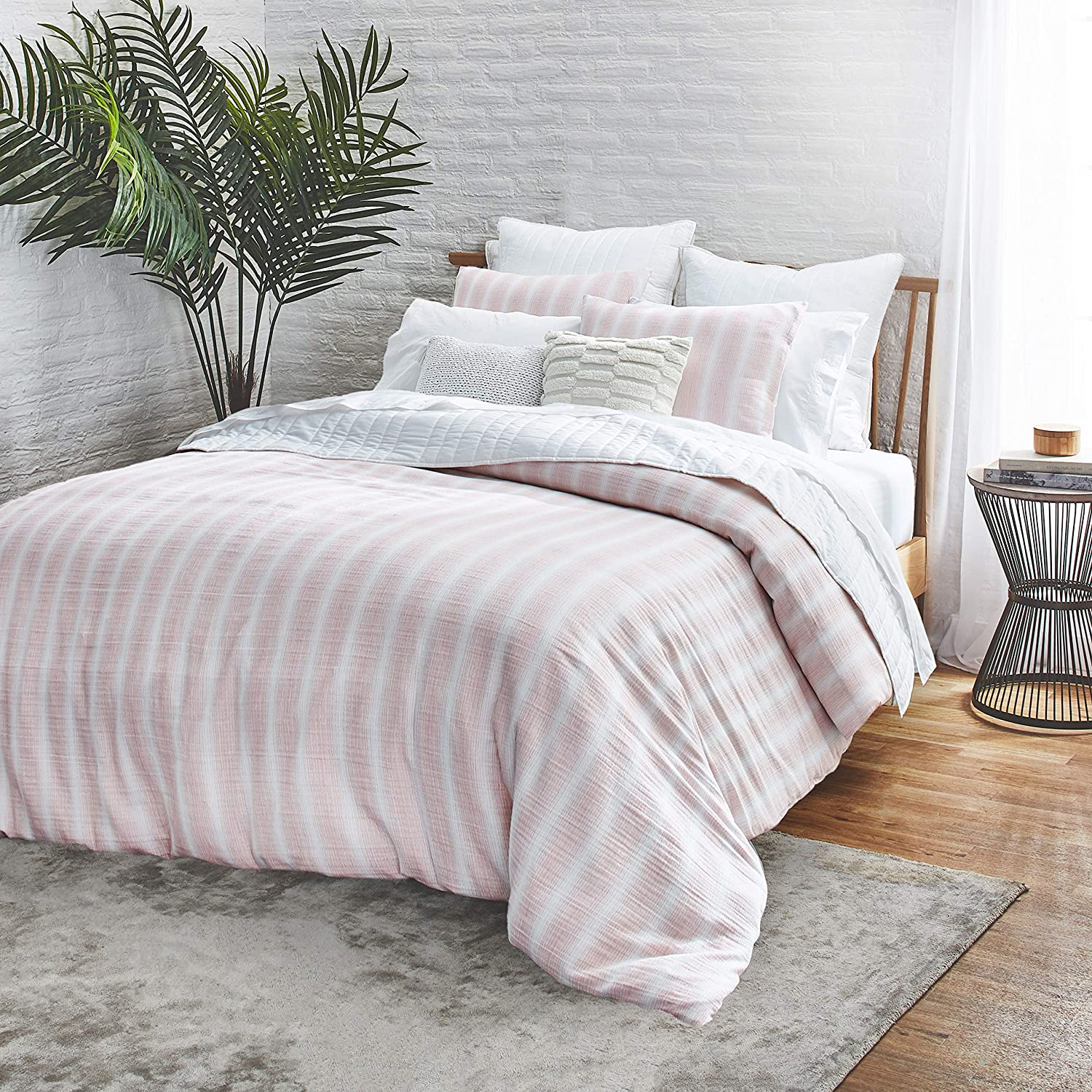 Price:$61.25 Home Capitola 3-Piece Cotton Duvet Cover & Sham Set, 110ʺW x 96ʺL, King, Blush, Pink : Home & Kitchen