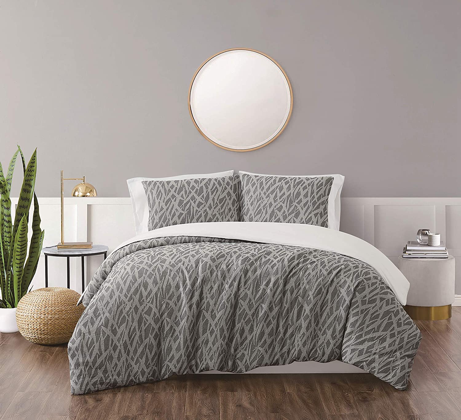 Price:$52.79 Loom - Woven Waffle 3-Piece Full/Queen Duvet Cover + Sham Set - Honey Waffle Collection - Grey,DCS3928GYQ-1800 : Home & Kitchen