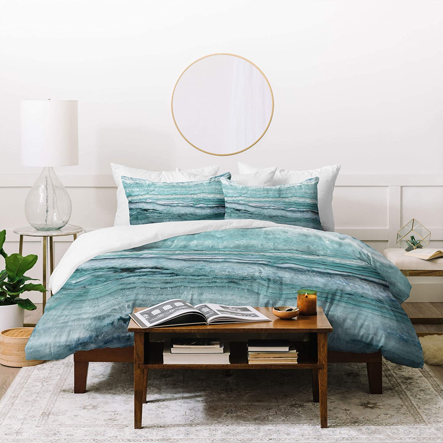 Price:$177.55 Designs Lisa Argyropoulos Mystic Stone Aqua Teal Duvet Set with Two Pillow Shams, Full/Queen, Green : Everything Else