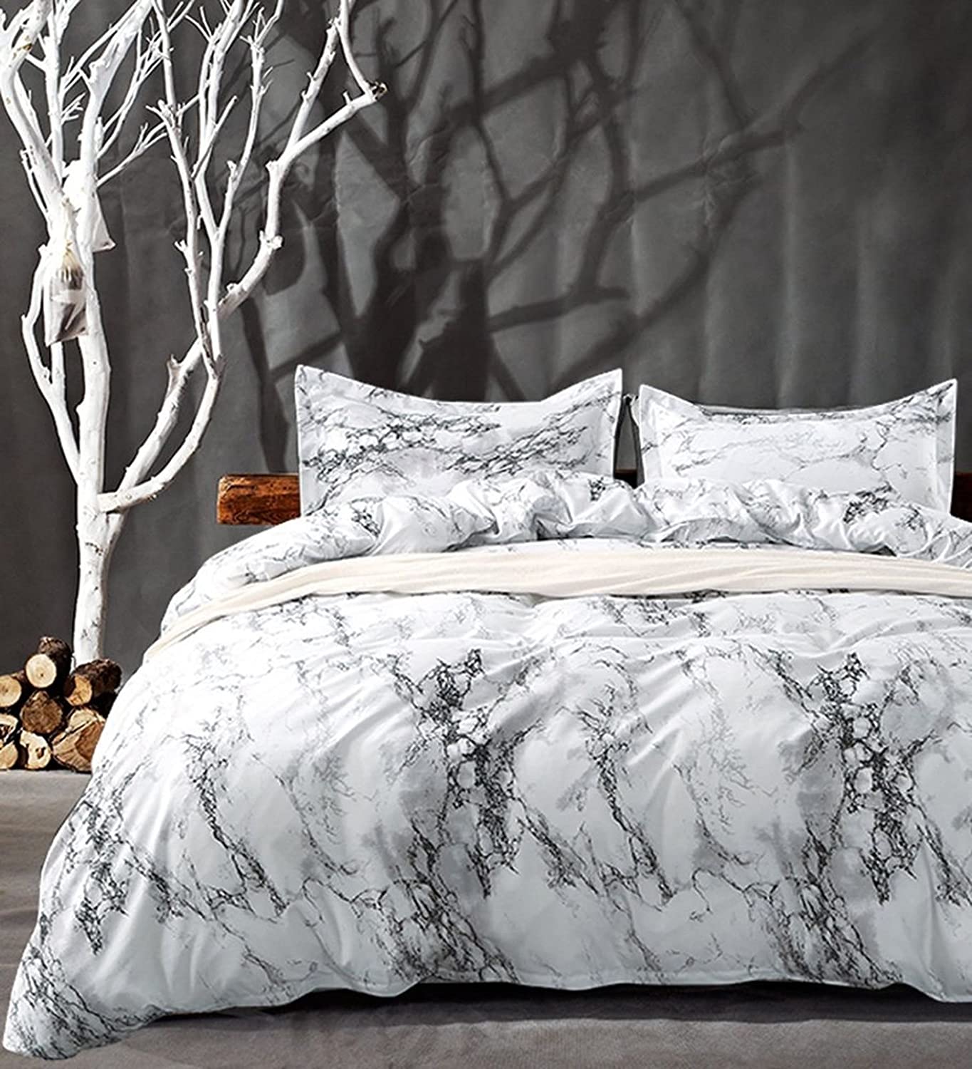 Price:$33.99 Marble Lines Bedding Set Single Full Queen King 4 Size Duvet Cover with Pillowcase Set (Size : King(3Pcs/Set)) : Home & Kitchen