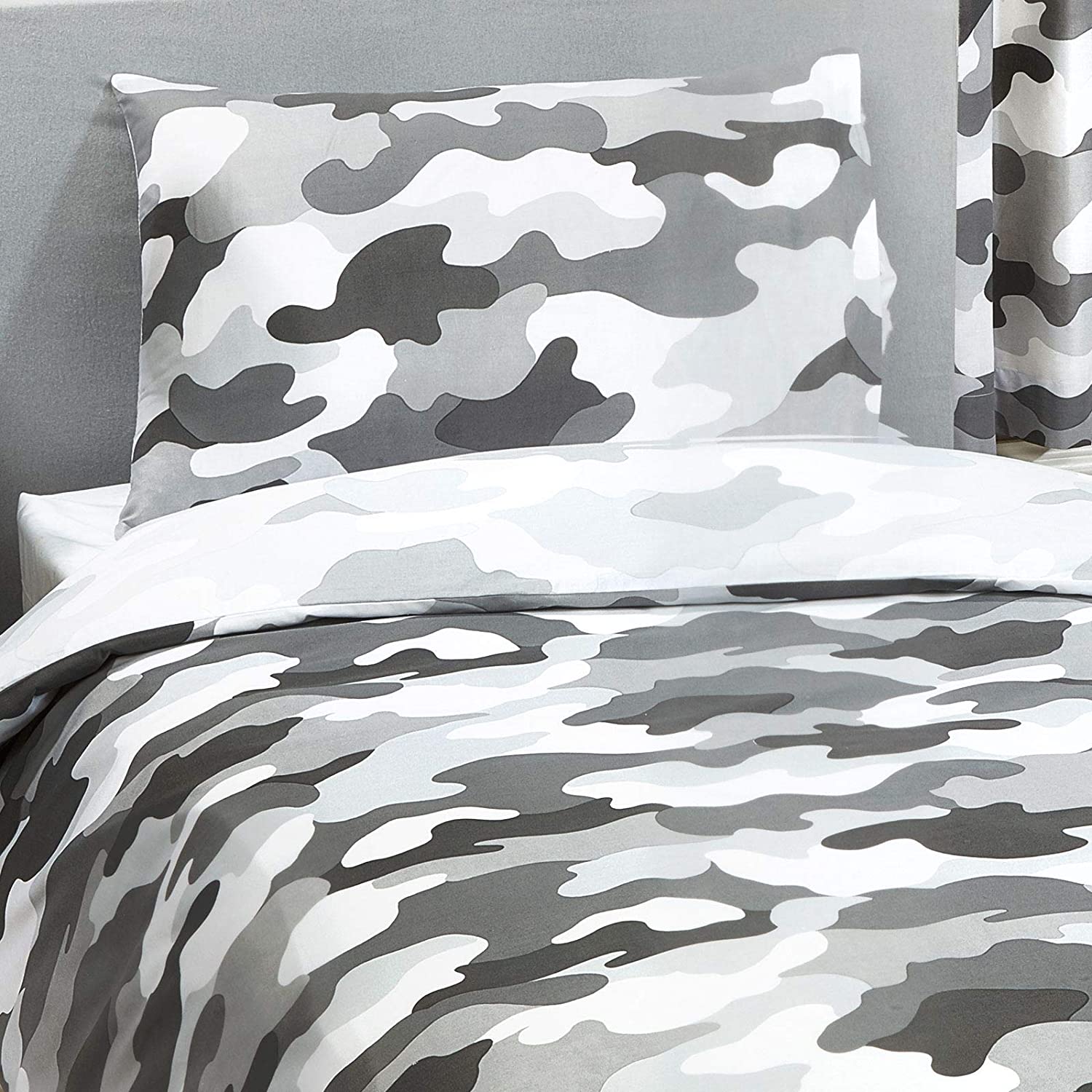 Price:$24.99 Right Home Grey Army Camouflage Reversible UK Single/US Twin Unfilled Duvet Cover and Pillowcase Set : Home & Kitchen
