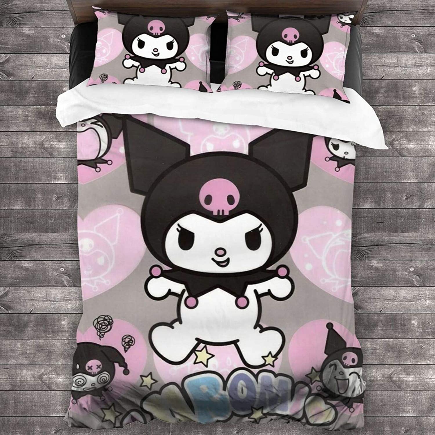 Price:$46.99 Kuromi My Melody 3-Piece Bedding Set 86"" X70 Modern Comforter Quilt Set Twin Size Luxury Duvet Cover Set with 1 Quilt Cover 2 Pillow Shams for Teen Boy Girl Adult : Home & Kitchen