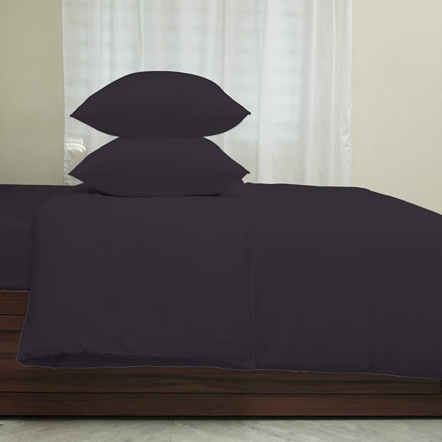Price:$51.99 100% Cotton Sateen Duvet Cover Set 400 Thread Count -King Size, Wrinkle-Free, Fade, Stain Resistant -3 Piece Set-1 Duvet Cover 2 Pillowcases -Neutrale Grey : Home & Kitchen