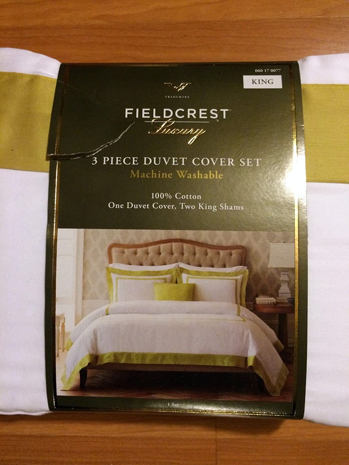 Price:$78.99 Luxury Hotel White Green 3 Piece Duvet Cover Set King : Home & Kitchen