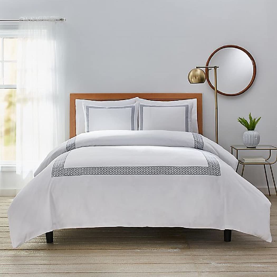 Price:$37.99 2-Piece 450 Thread Count Twin Duvet Cover Set in Navy : Home & Kitchen